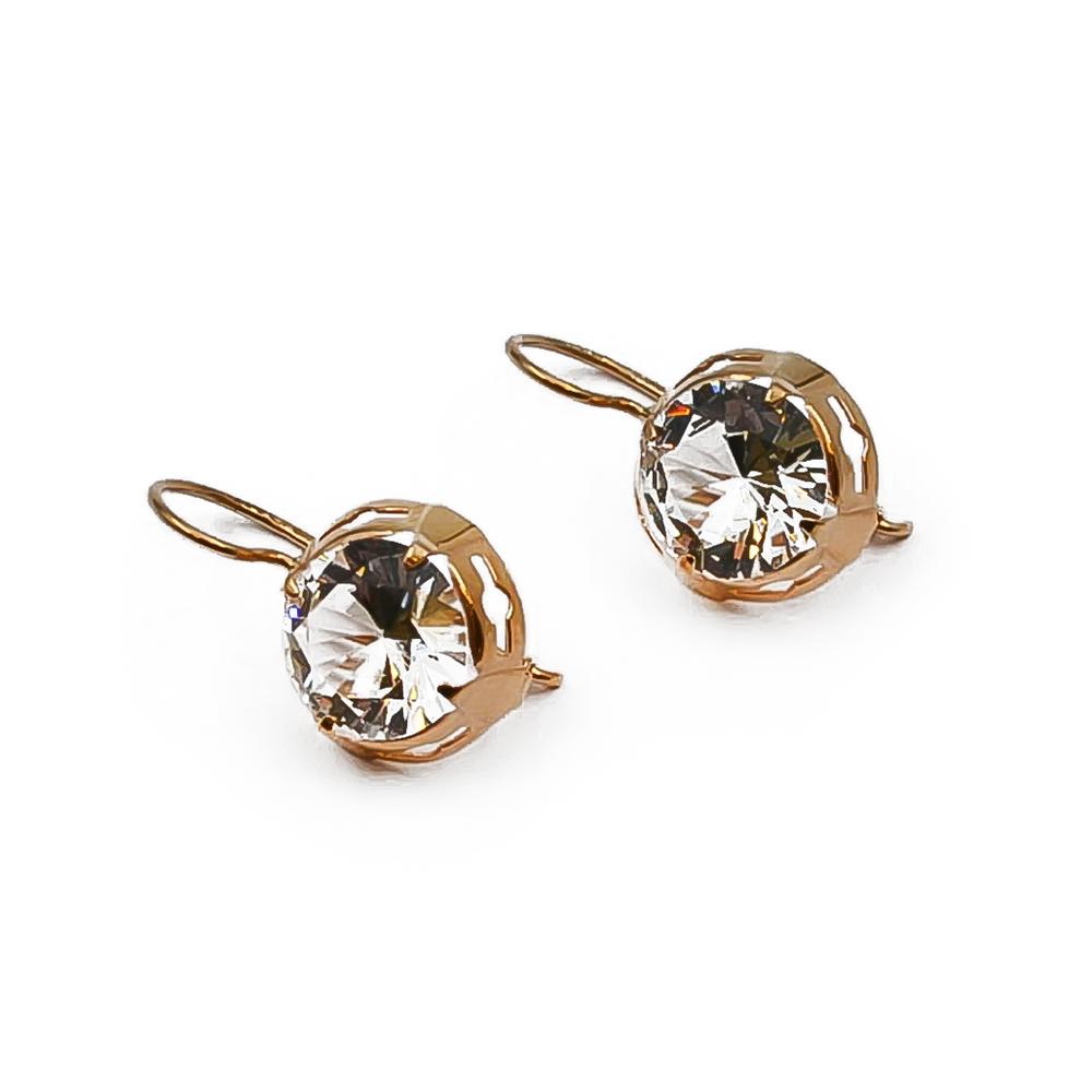 Kultaiset roikkuvat korvakorut kirkkailla kivillä #0