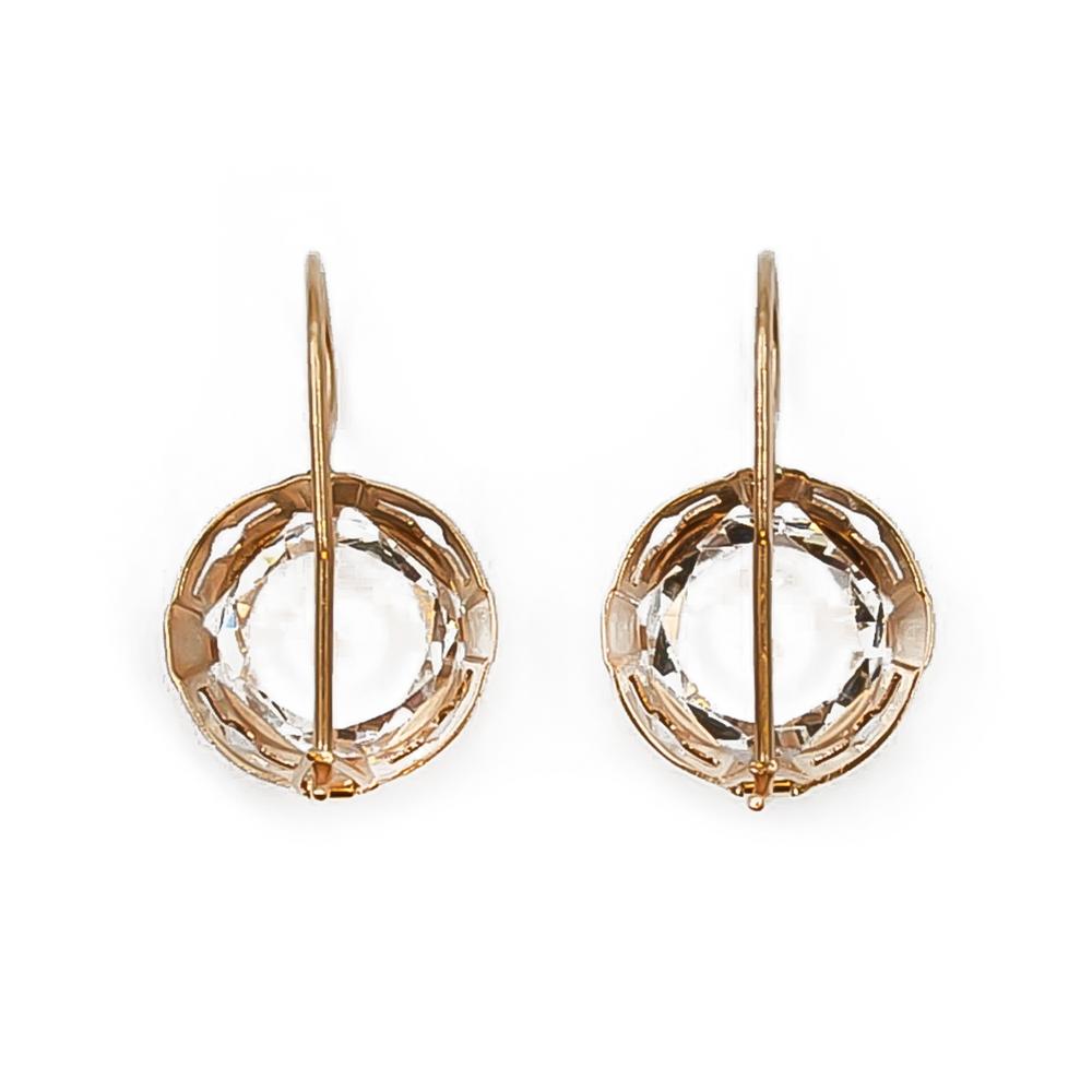 Kultaiset roikkuvat korvakorut kirkkailla kivillä #1