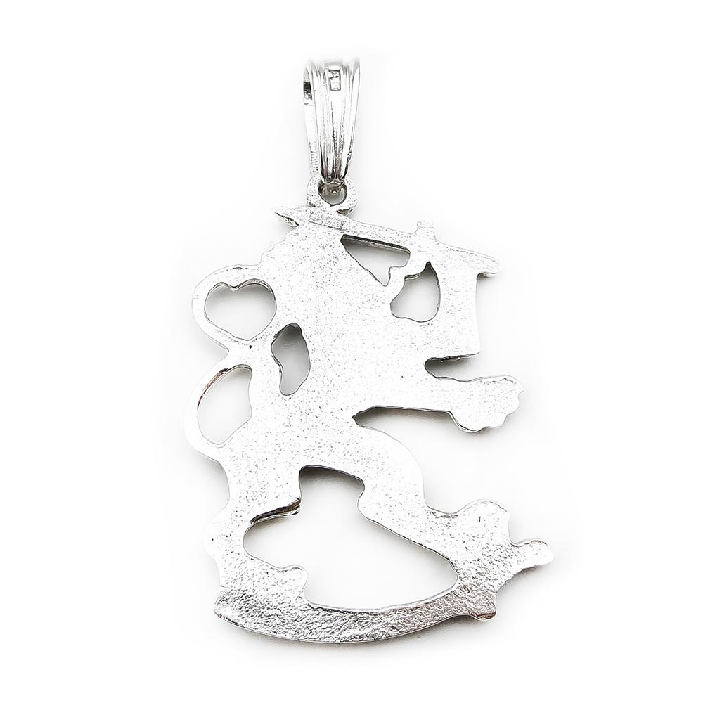 Hopeinen iso Suomileijona riipus #2