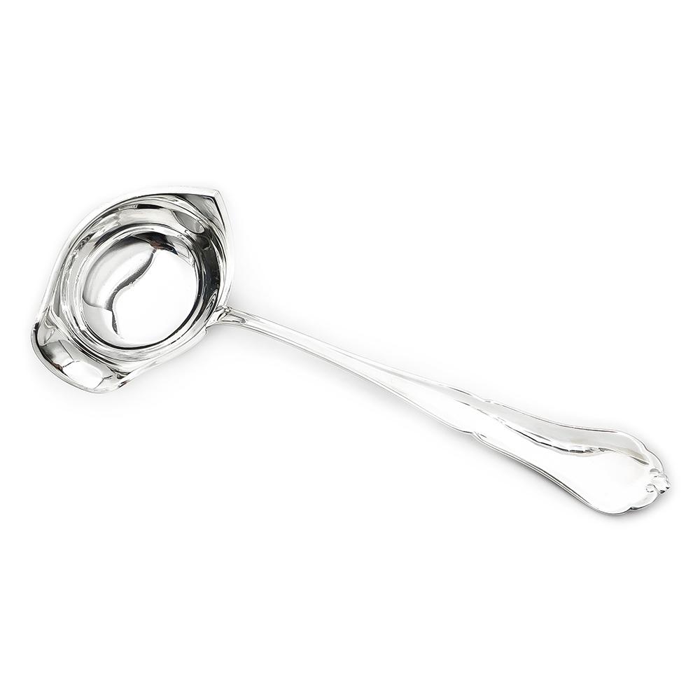 Hopeinen chippendale kastikekauha v.-92 #0