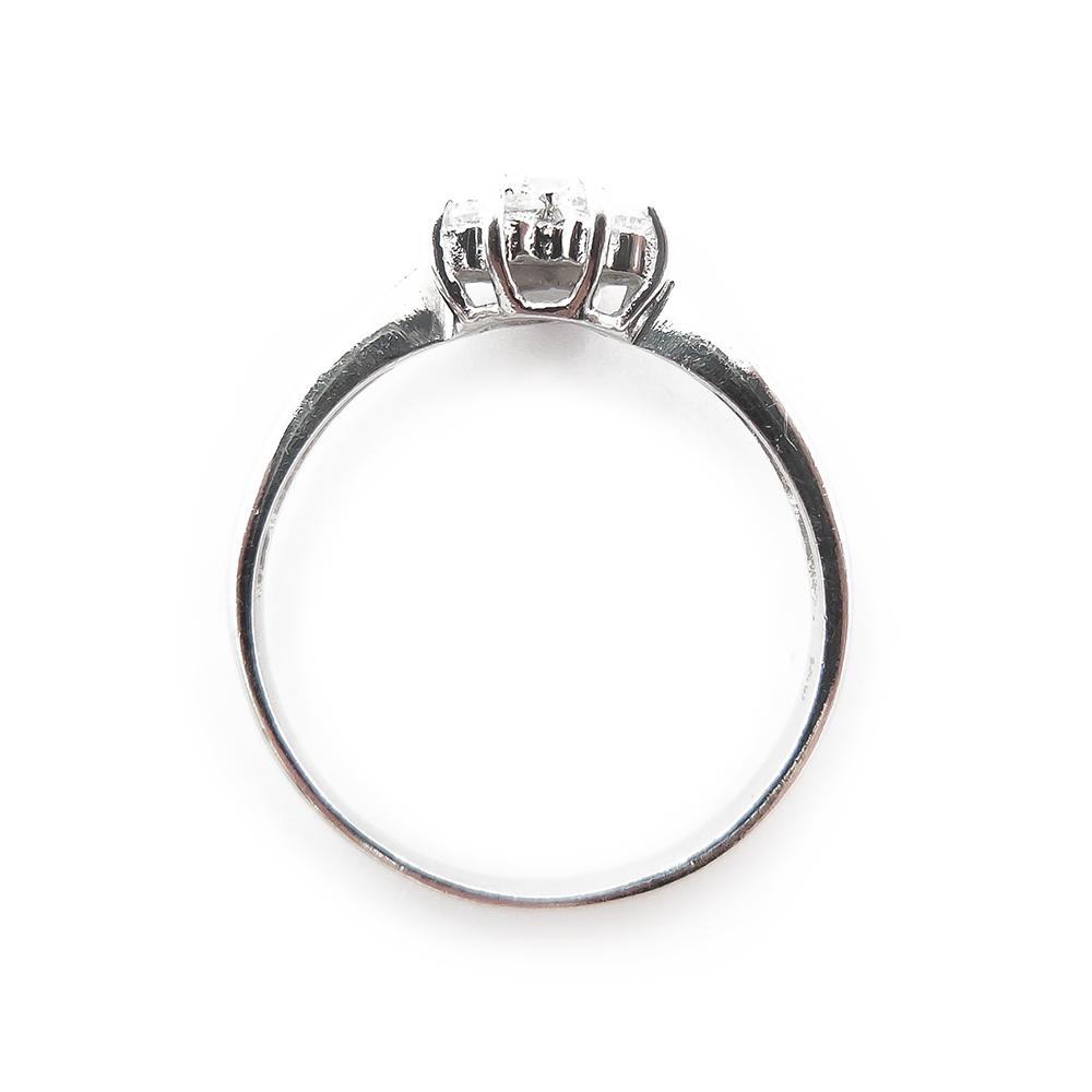 Hopeinen sormus,18mm,kirkkaat kivet,kukka #2