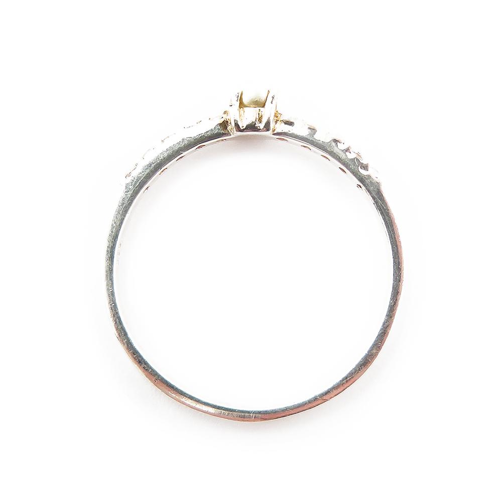 Hopeinen sormus,19mm,helmi+kirkkaat kivet #2