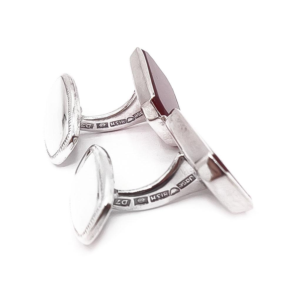 Hopeiset kalvosinnapit karneolit v.-57 #1