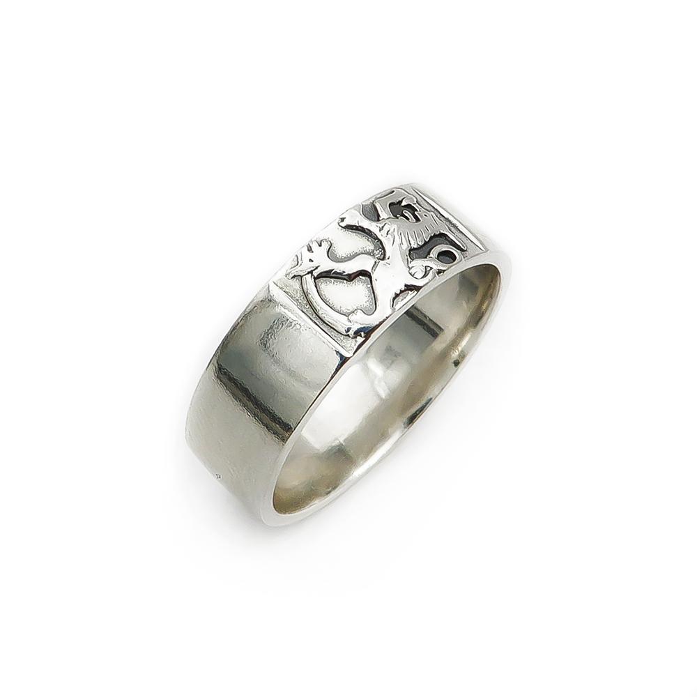 Hopeinen Suomileijona sormus 21mm #0