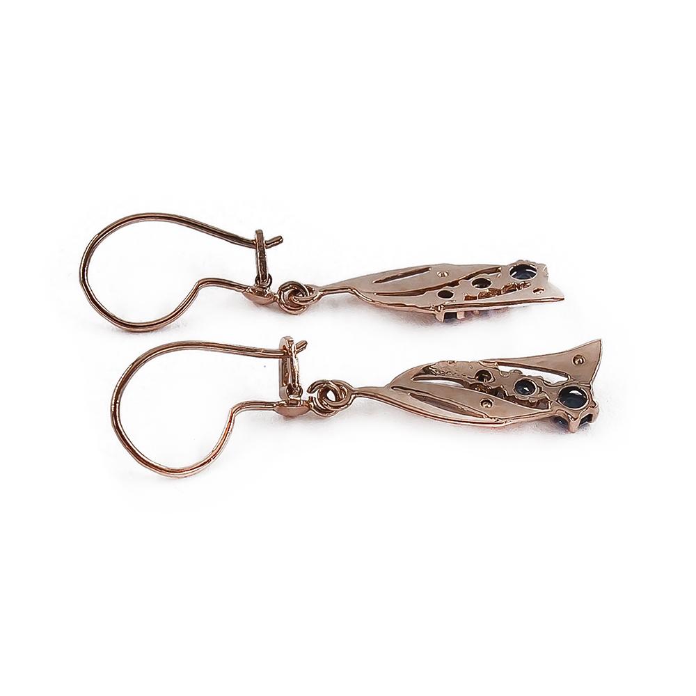 Kultaiset sinikiviset korvakorut koukku RO #1