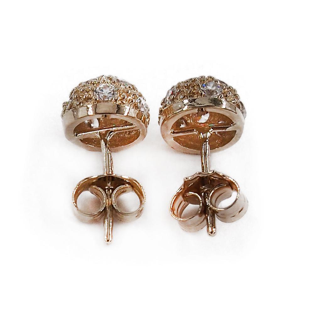 Kultaiset zirkonia puolipallokorvakorut tappi JiPe #1