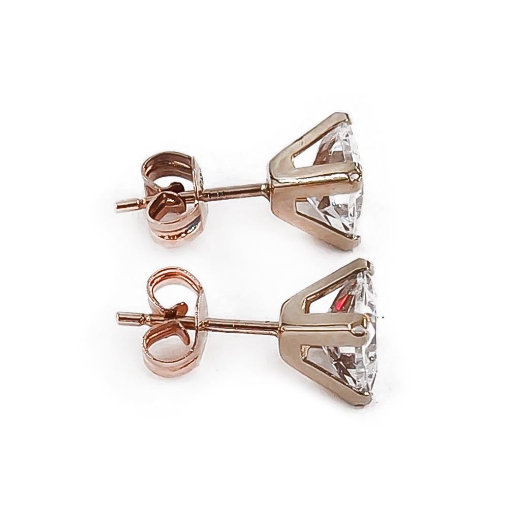 Kultaiset kirkaskiviset neliökorvakorut tappi #1