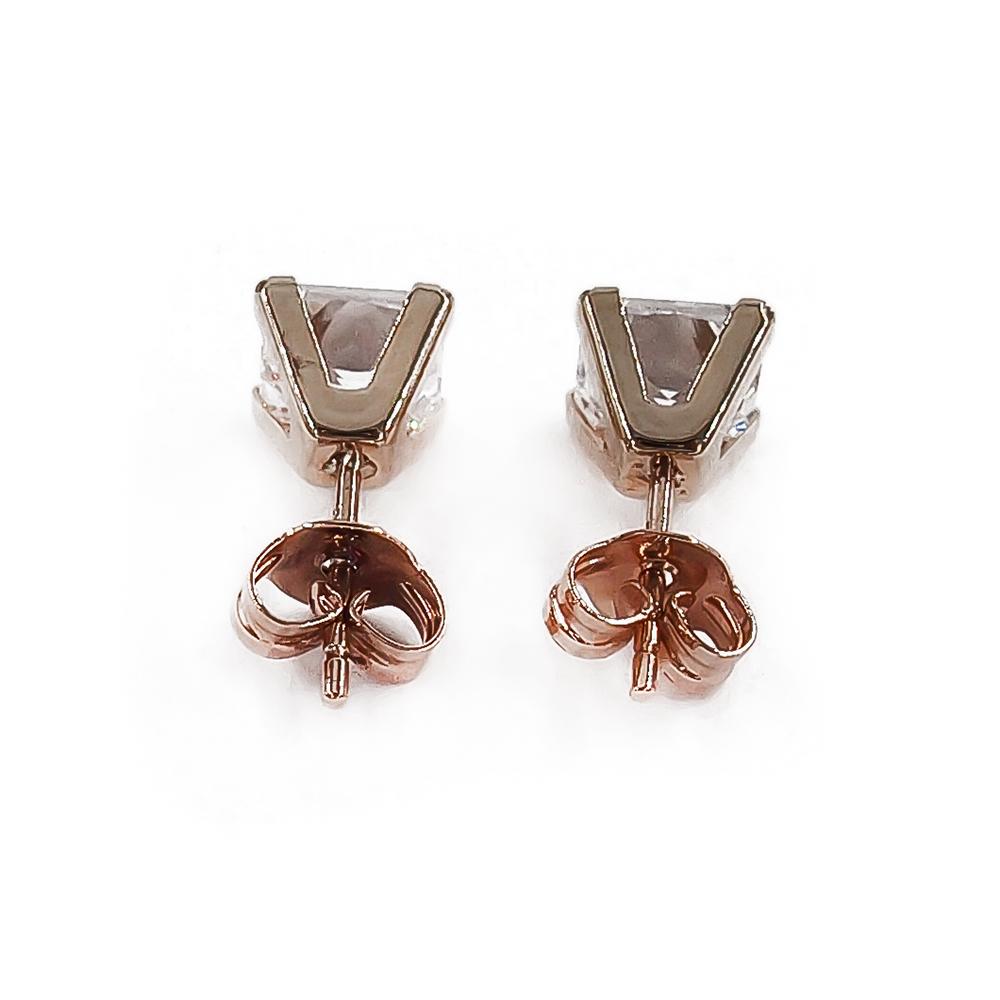 Kultaiset kirkaskiviset neliökorvakorut tappi #2