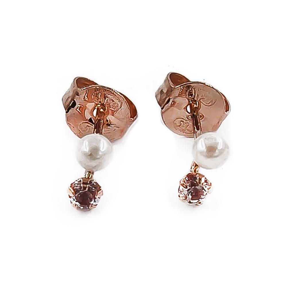 Kultaiset sirot helmi-kirkaskiviset korvakorut tappi JiPe #0