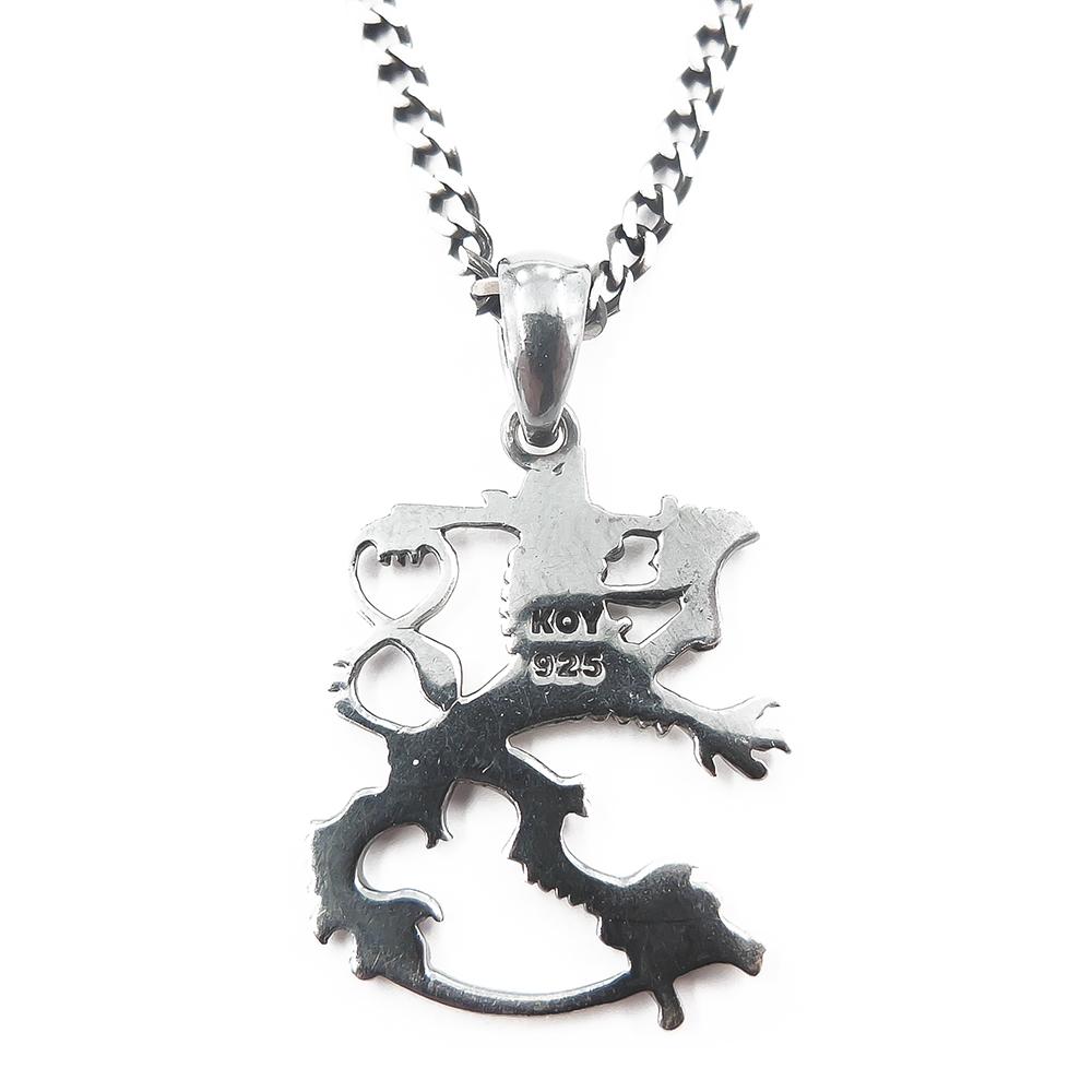Hopeinen oksidoitu Suomileijona riipus +ketju 45 cm #4