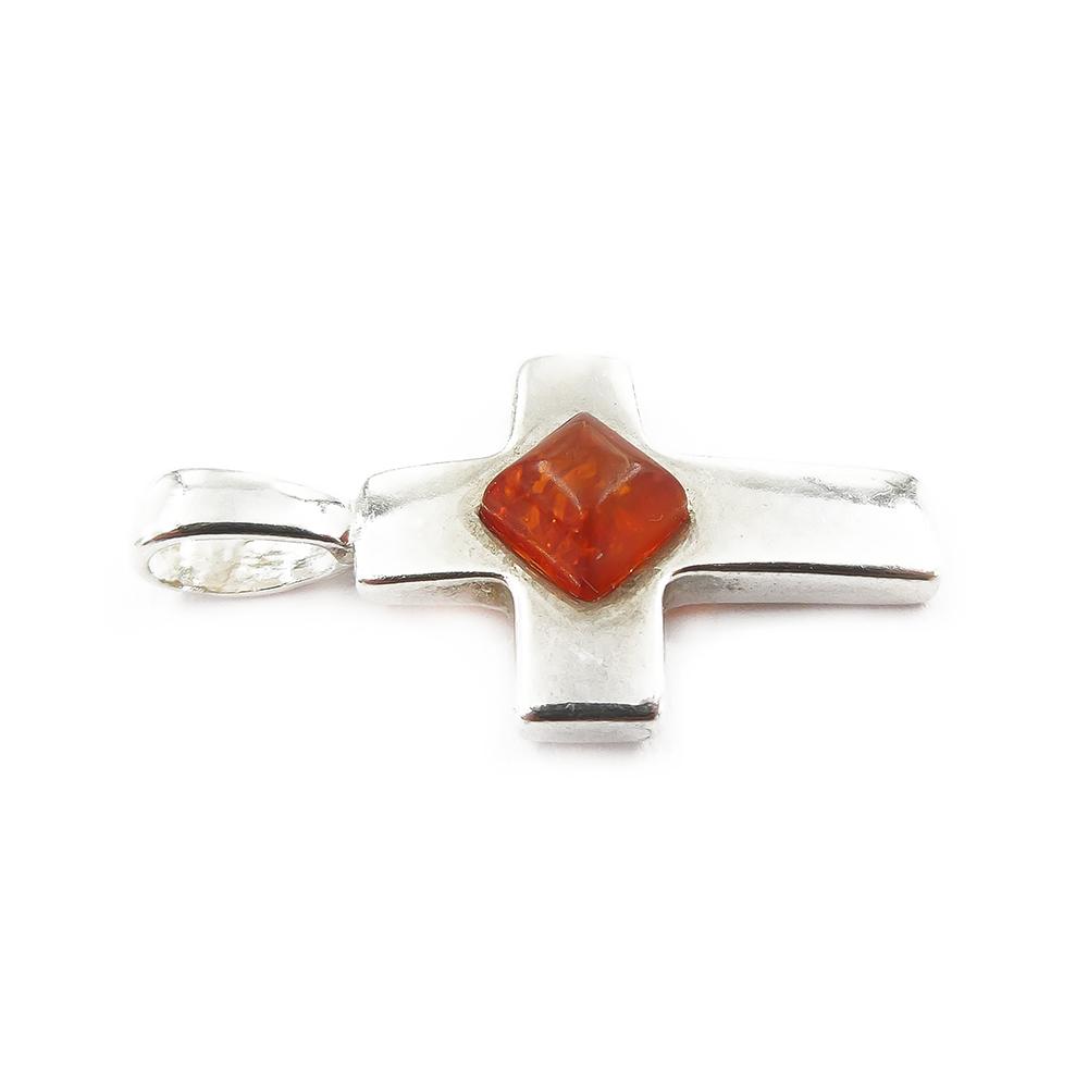 Hopeinen risti meripihka #1