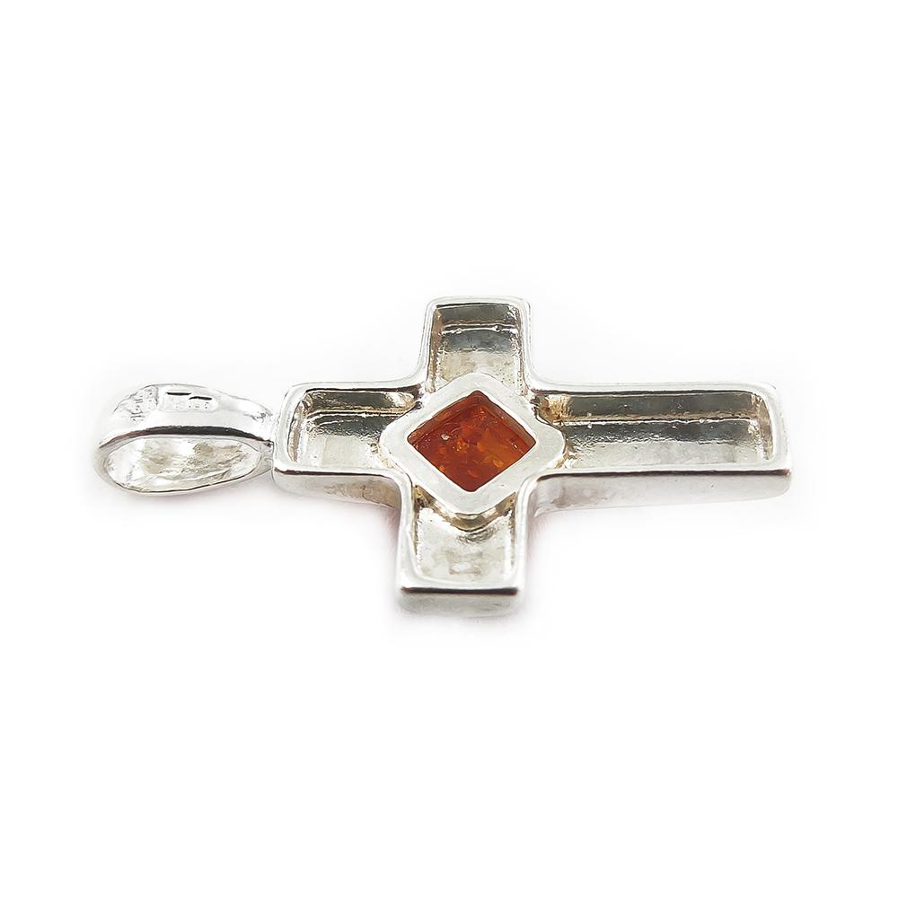 Hopeinen risti meripihka #2