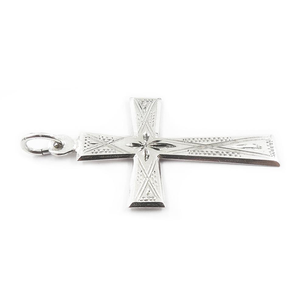 Hopeinen risti, kuvioitu #1