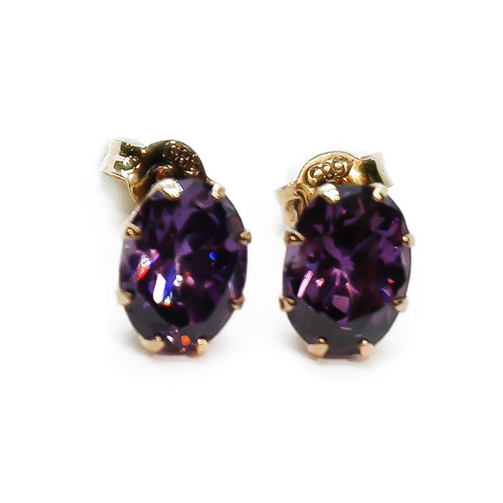 Korvanapit lila kivi #0