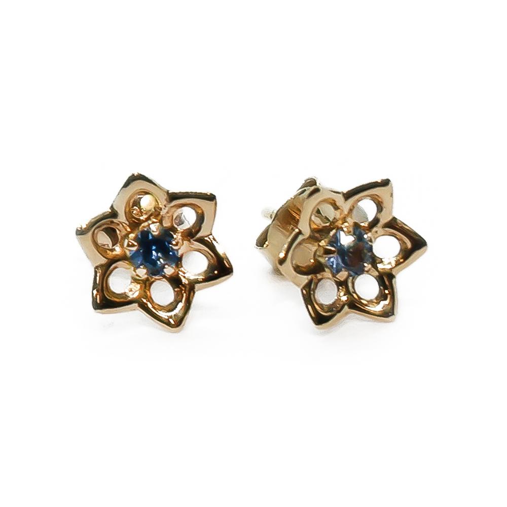 Korvanapit kukat siniset kivet #0