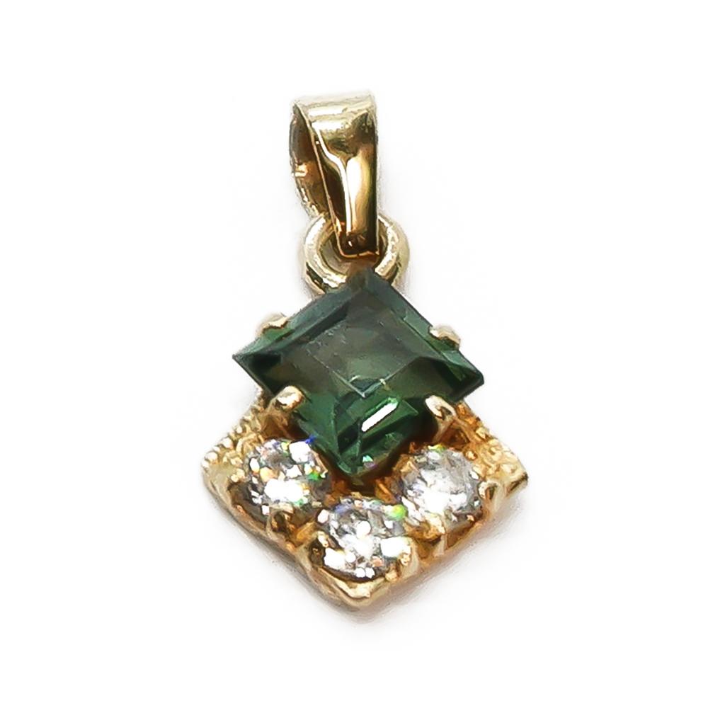 Riipus vihreä kivi/zirkoni #0