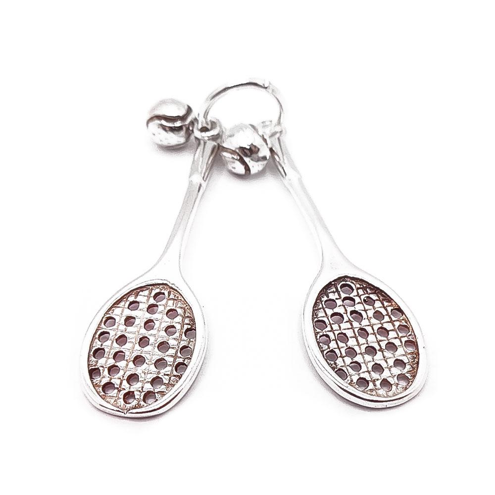 Hopeinen tennismailat riipus #0