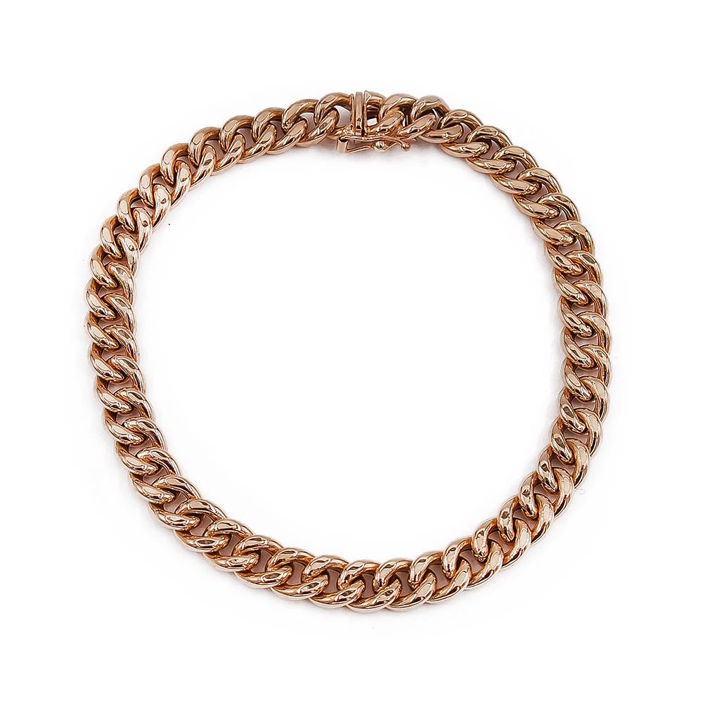 Kultainen panssariranneketju kotelolukolla 7.5mm 22.5cm GHK #0