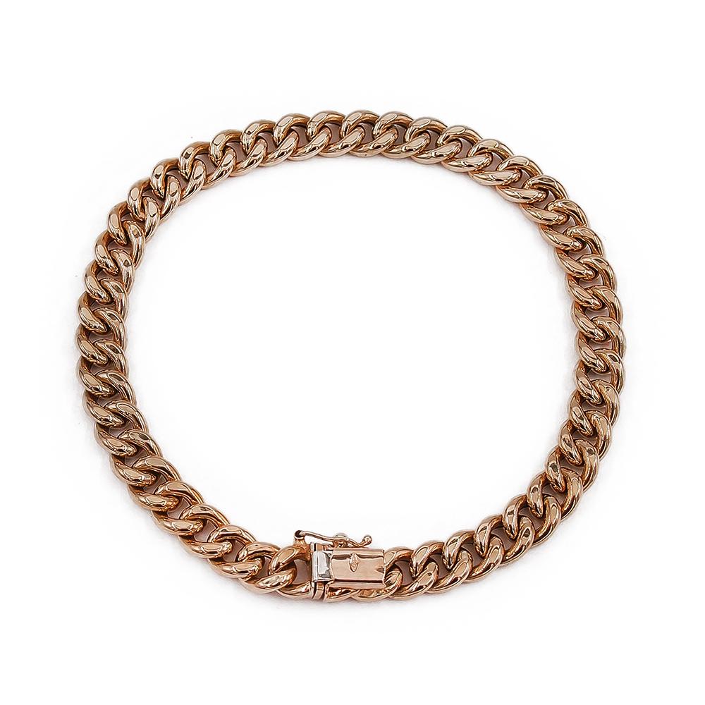 Kultainen panssariranneketju kotelolukolla 7.5mm 22.5cm GHK #3