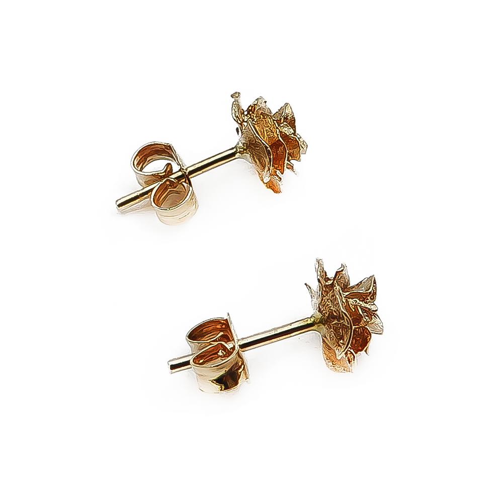 kultaiset kukka korvakorut #1