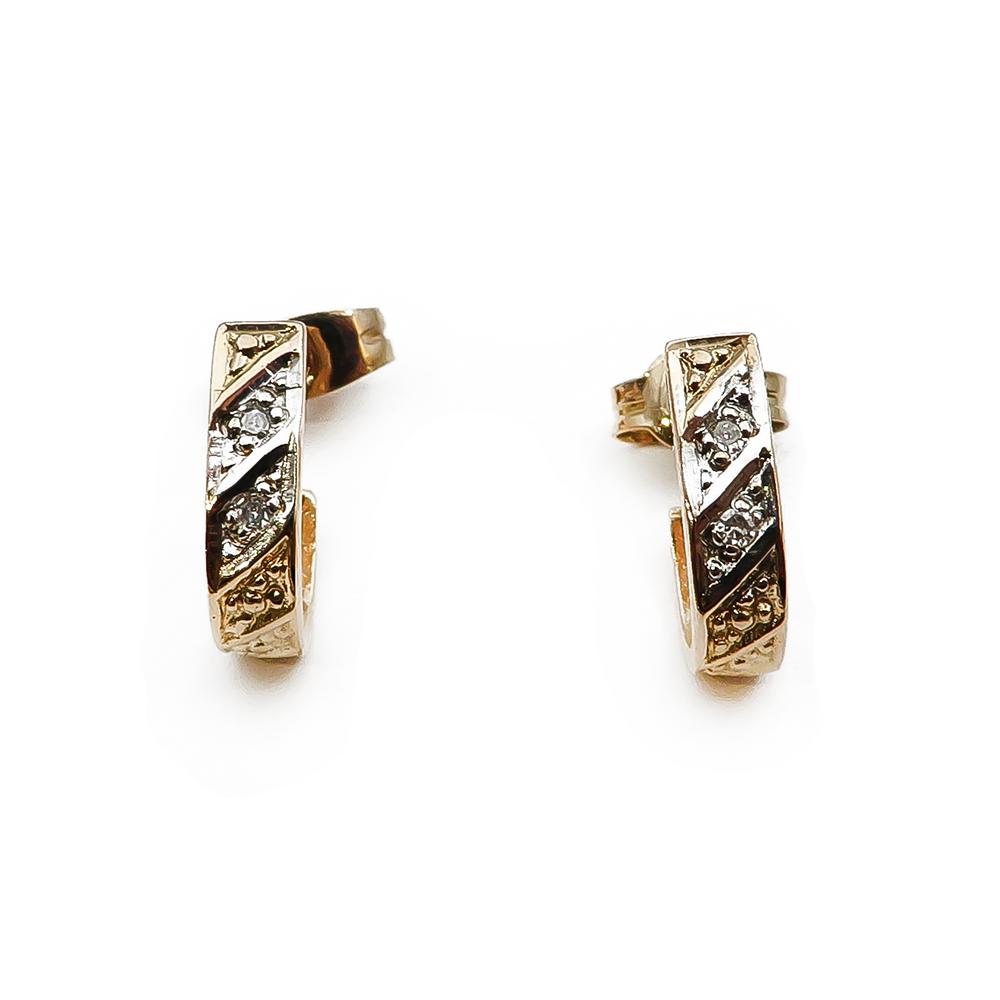 kultaiset timanttikorvakorut 0,02ct #0