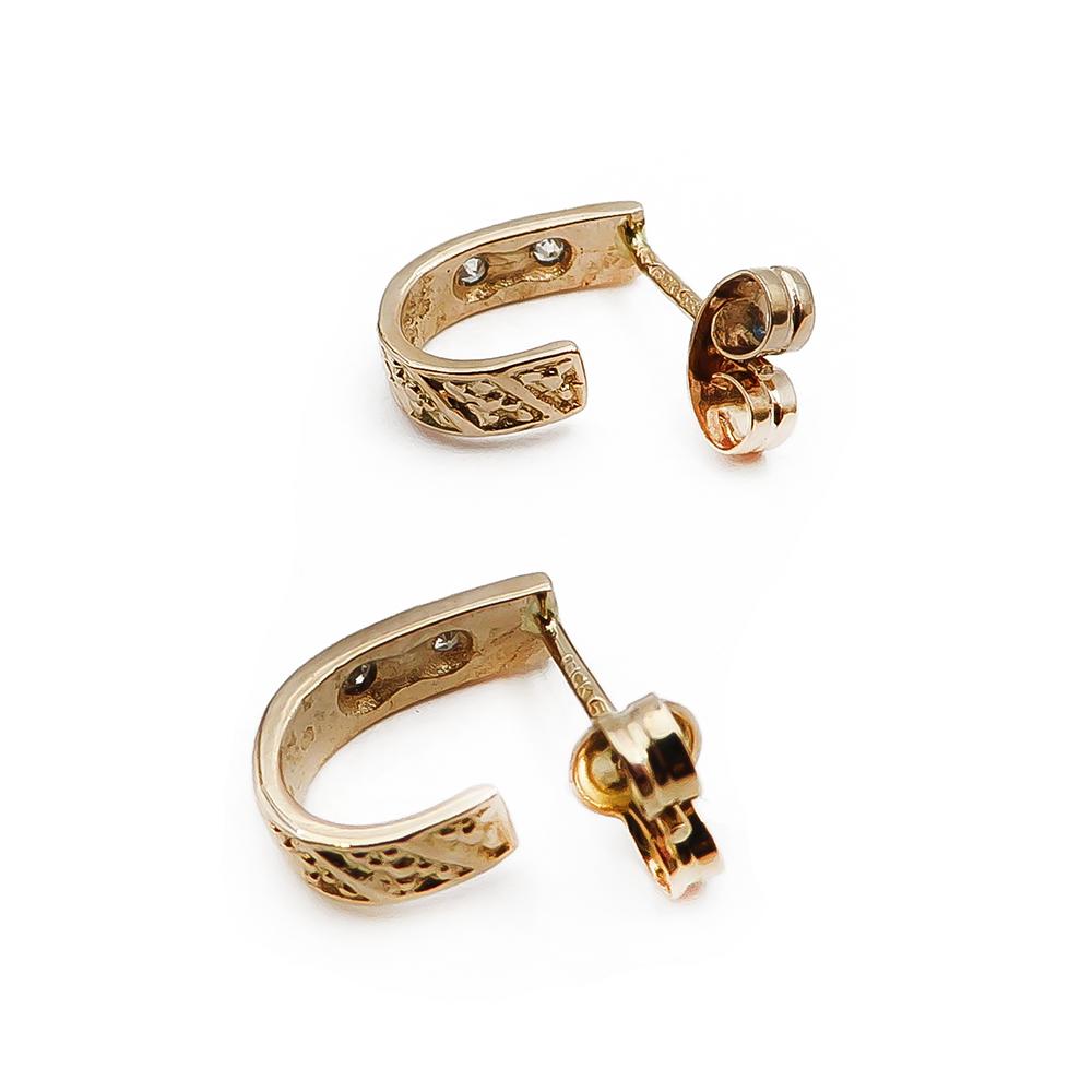 kultaiset timanttikorvakorut 0,02ct #3