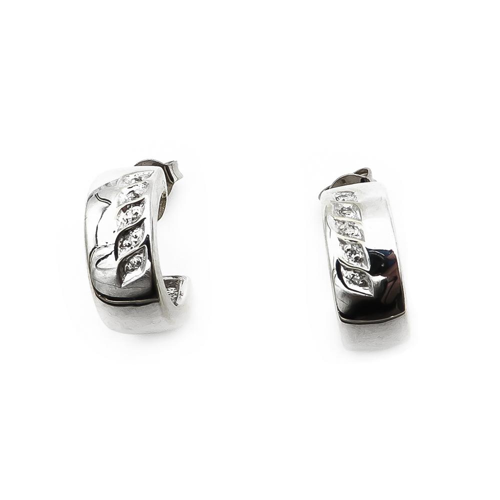 Valkokultaiset timanttikorvakorut 10x0,005ct SKT #0