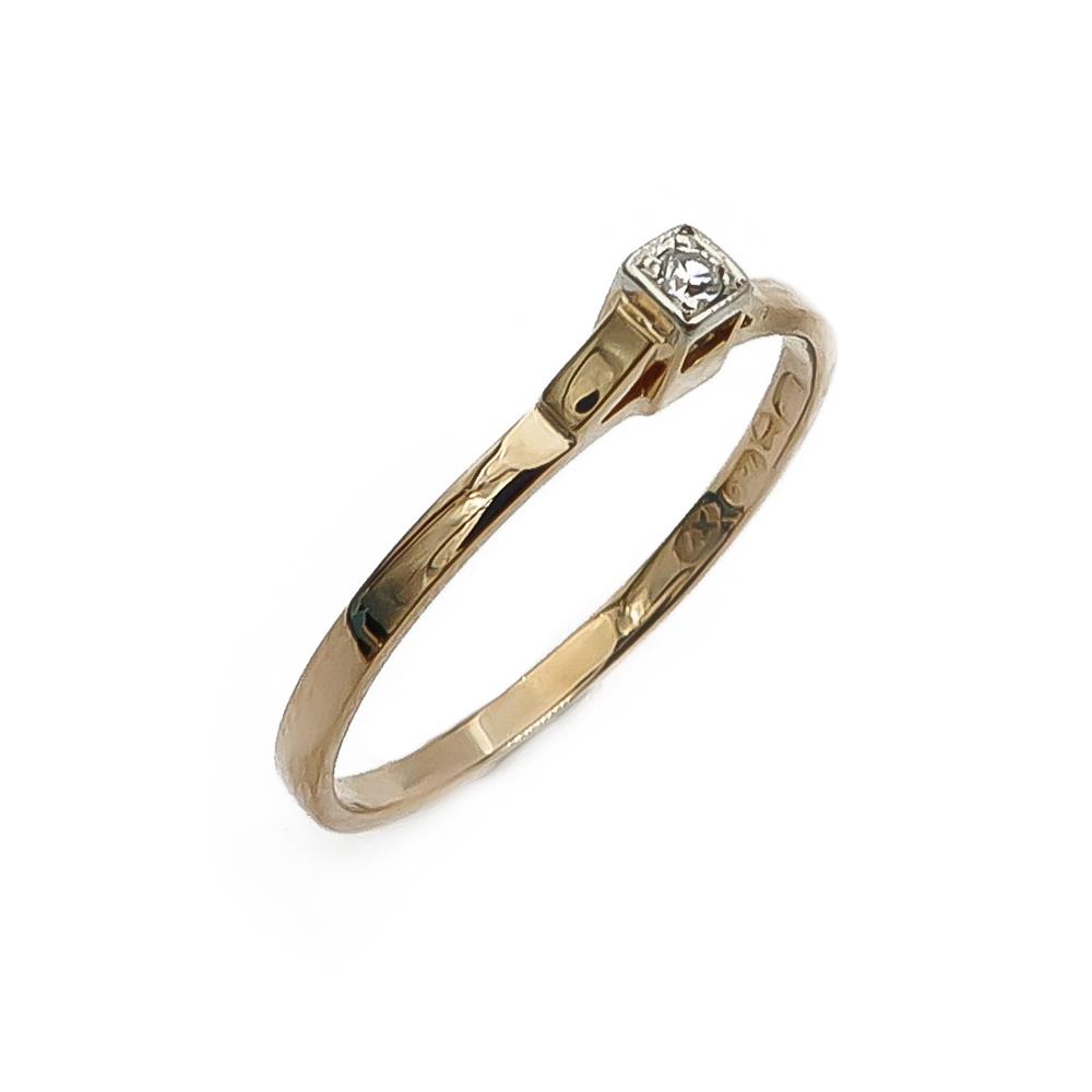 18K Kultainen timanttisormus 16,5mm 0,01ct #0