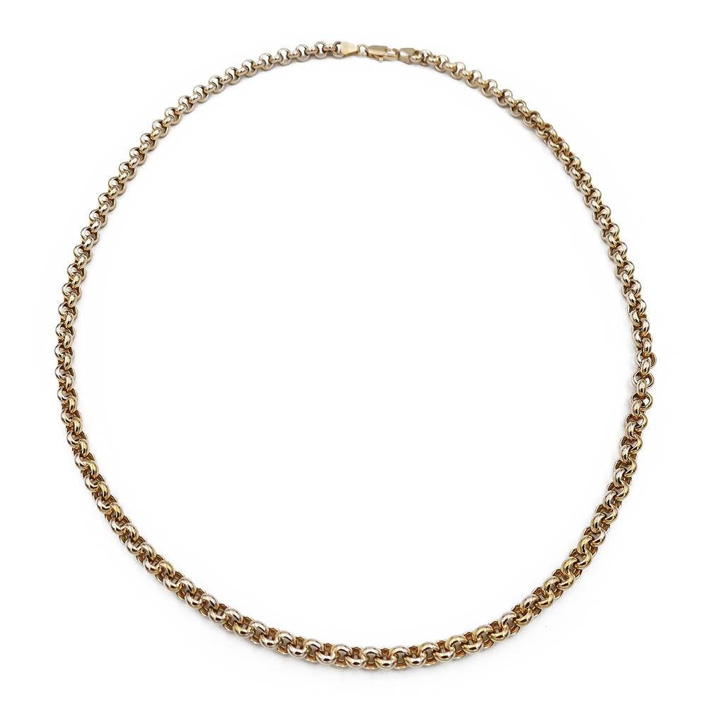 Kultainen kaulaketju, papu 4.8mm 50cm #0