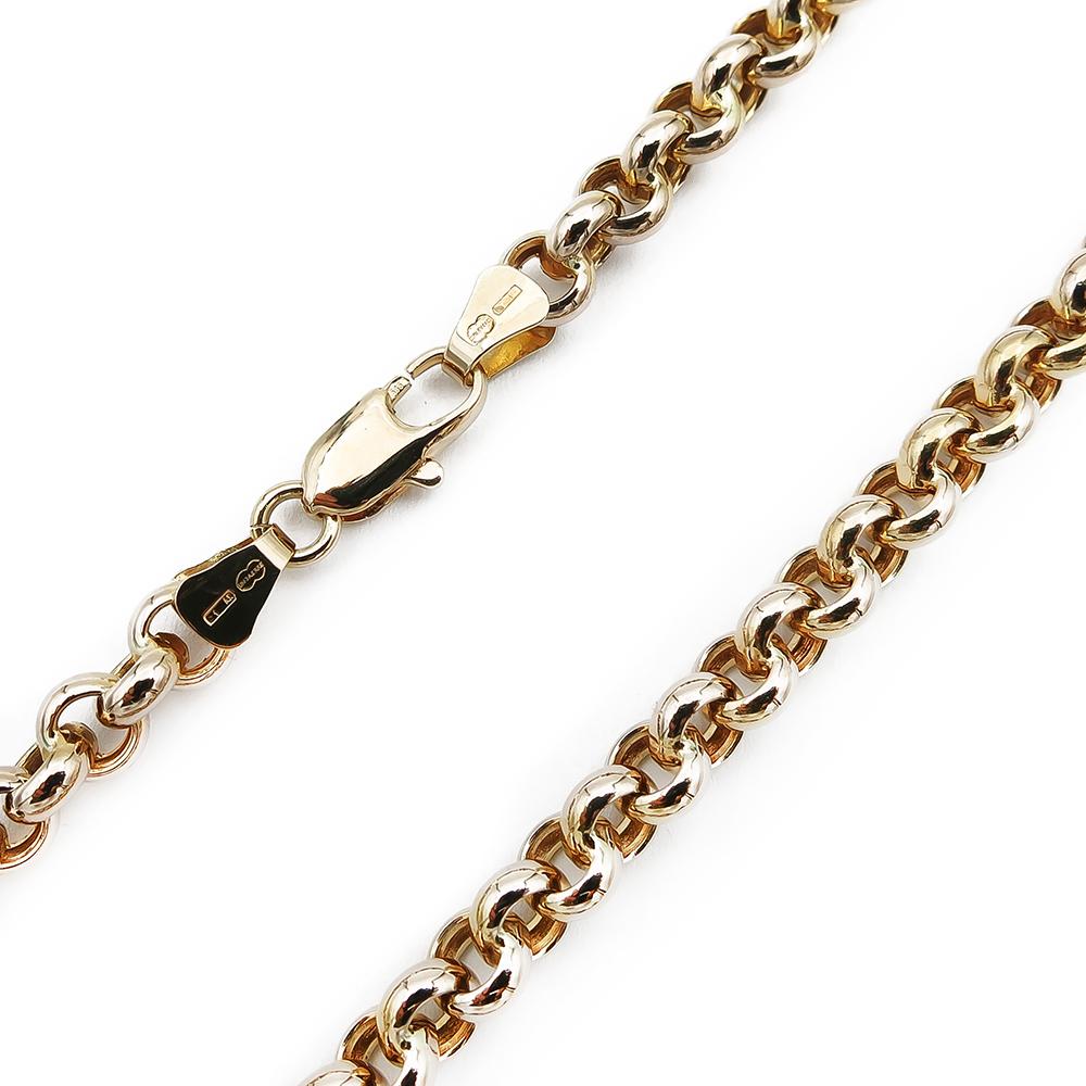 Kultainen kaulaketju, papu 4.8mm 50cm #1