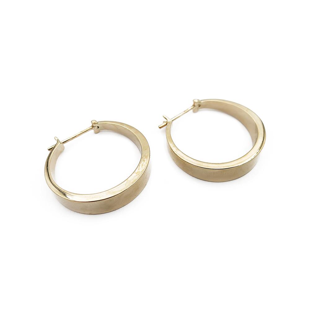 Kultaiset rengaskorvakorut, flakka 5mm halk.21mm #0