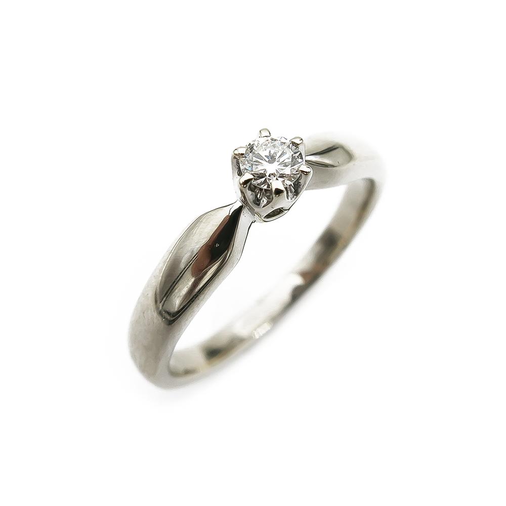 Valkokultainen timanttisormus 0.10ct 17,0mm #0