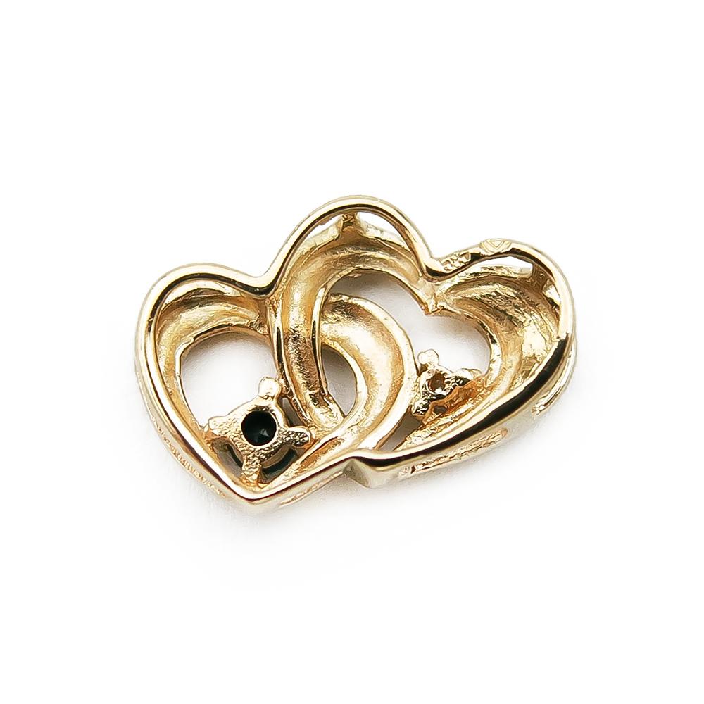 Kultainen safiiri timanttiriipus, tuplasydän #1