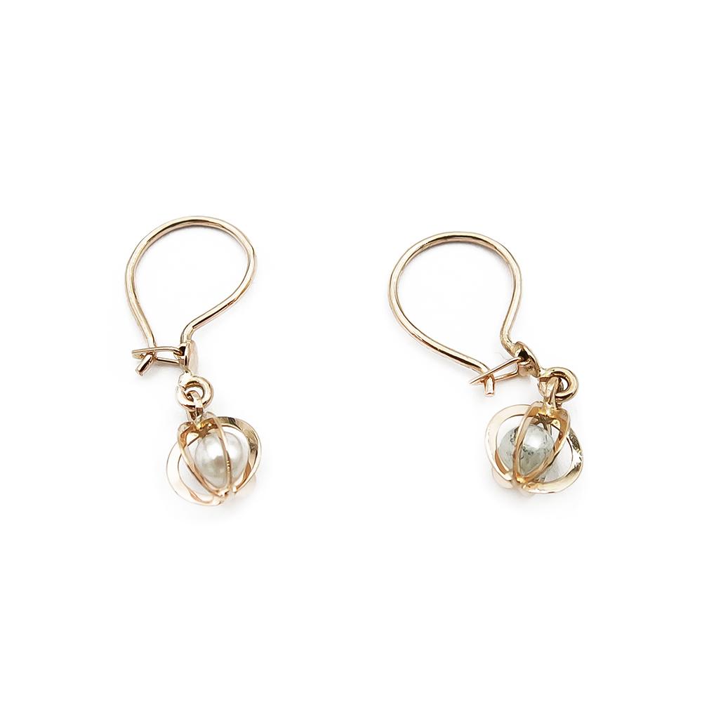 Kultaiset koukkukorvakorut, helmi #0