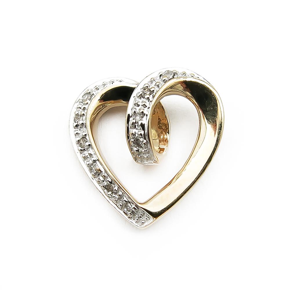 Kultainen timanttiriipus 0.05ct, avosydän #0