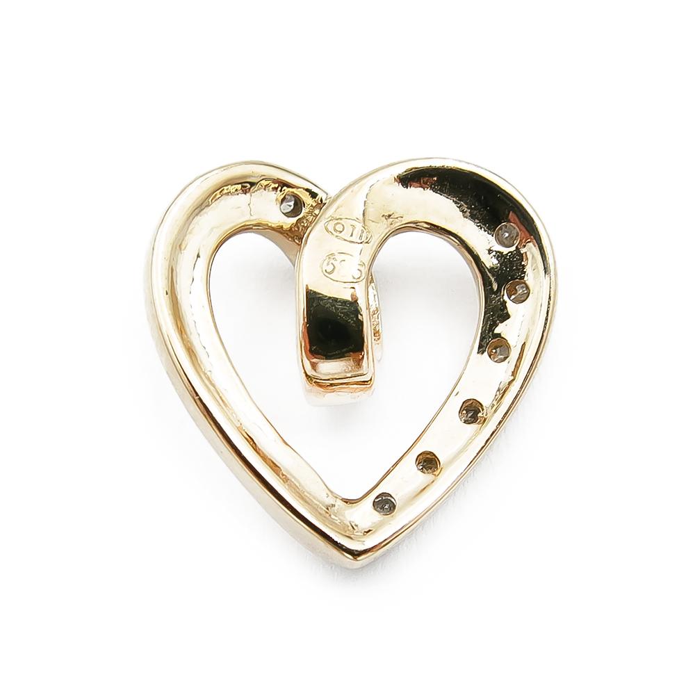 Kultainen timanttiriipus 0.05ct, avosydän #1