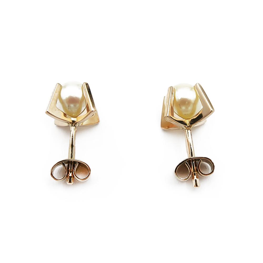 Kultaiset helmikorvakorut 5mm #1