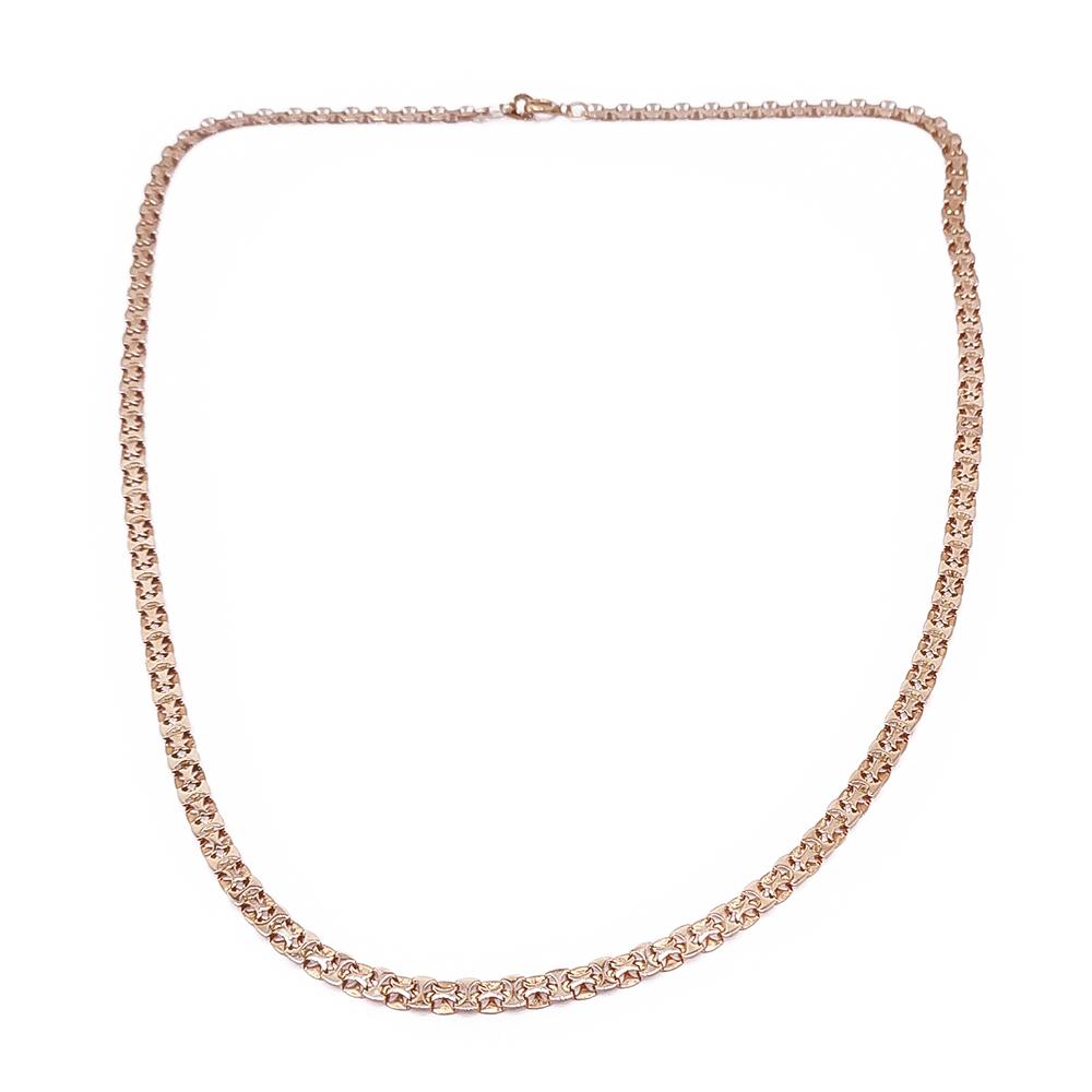 Kultainen kaulakoru x-lenkkiä 44cm #0