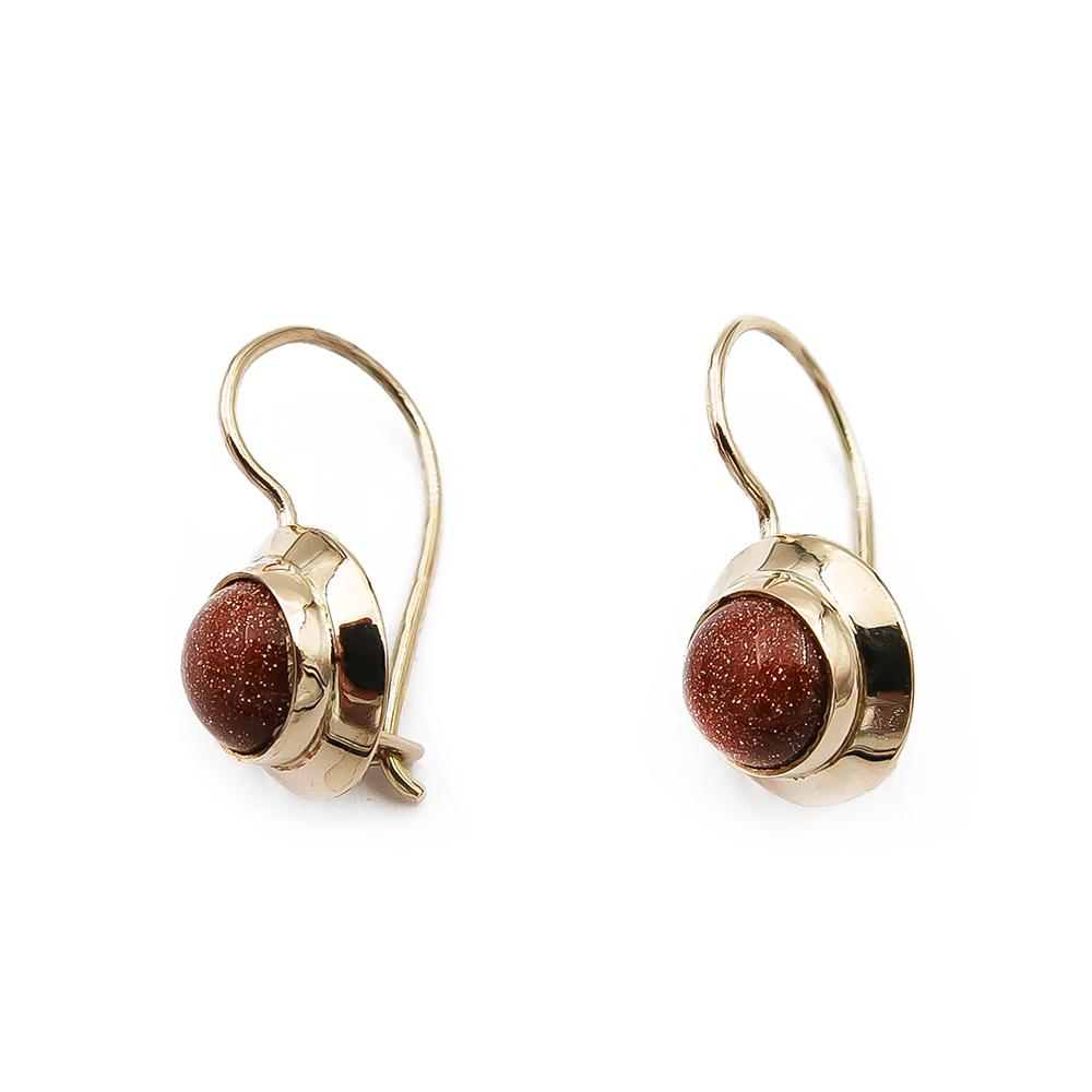 Kultaiset korvakorut, aurinkokivi #0