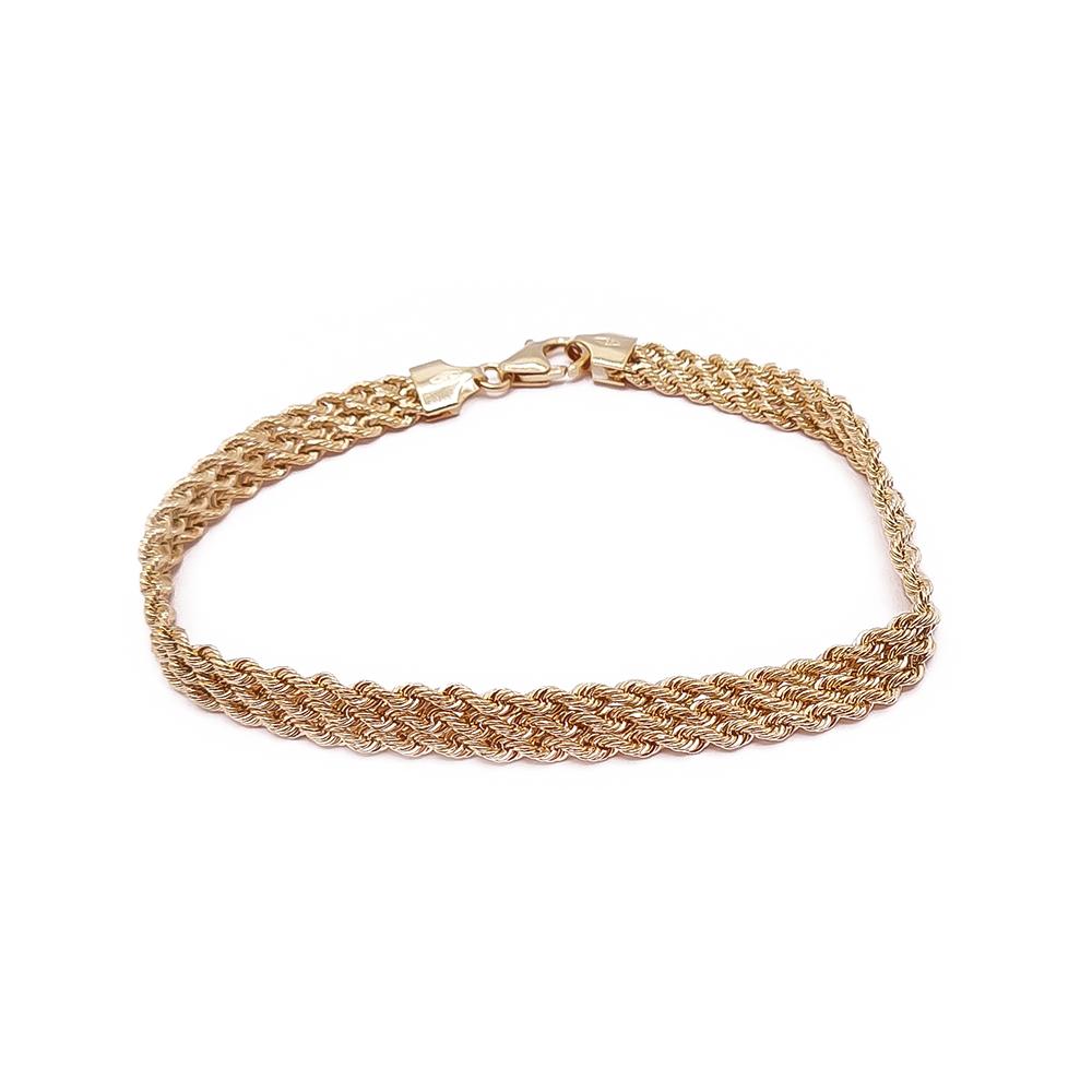 Kultainen 3-osainen cordell-ranne 18,5cm #0