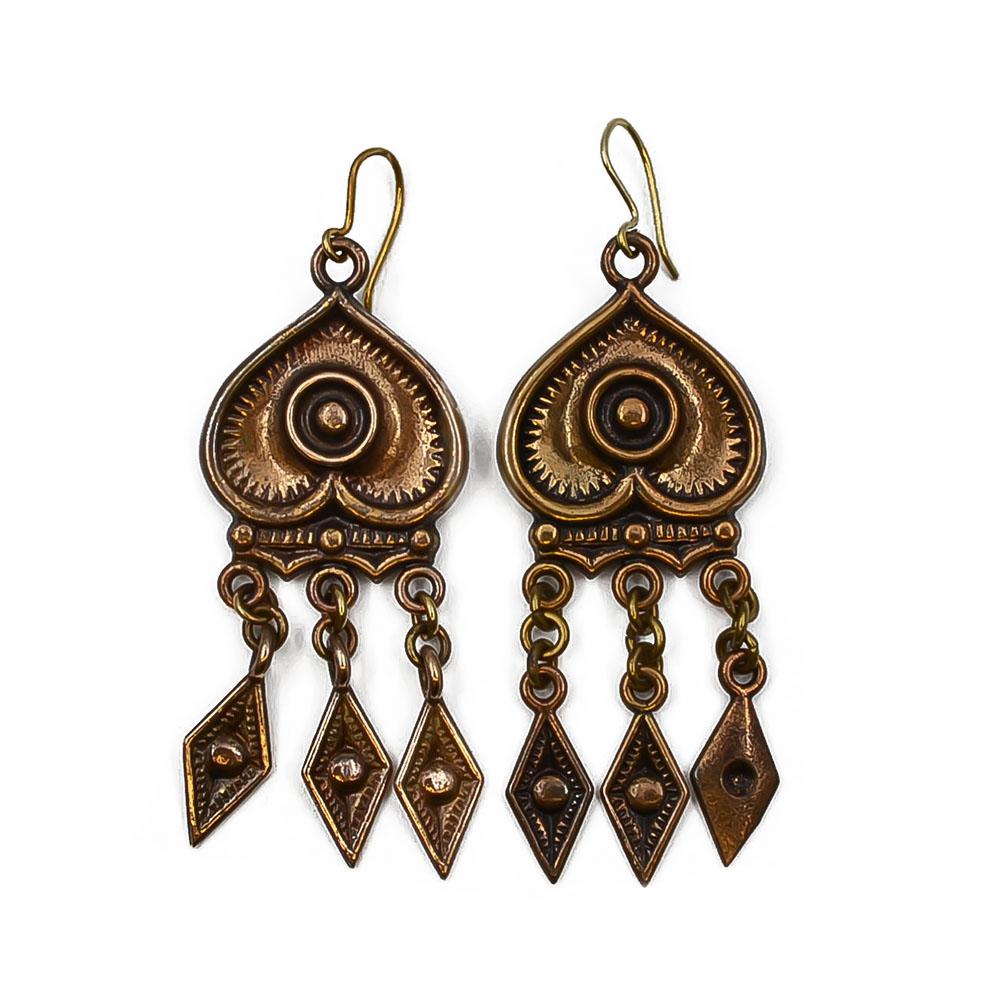 Kalevala korun Herttalehti korvakorut isot, pronssi #0