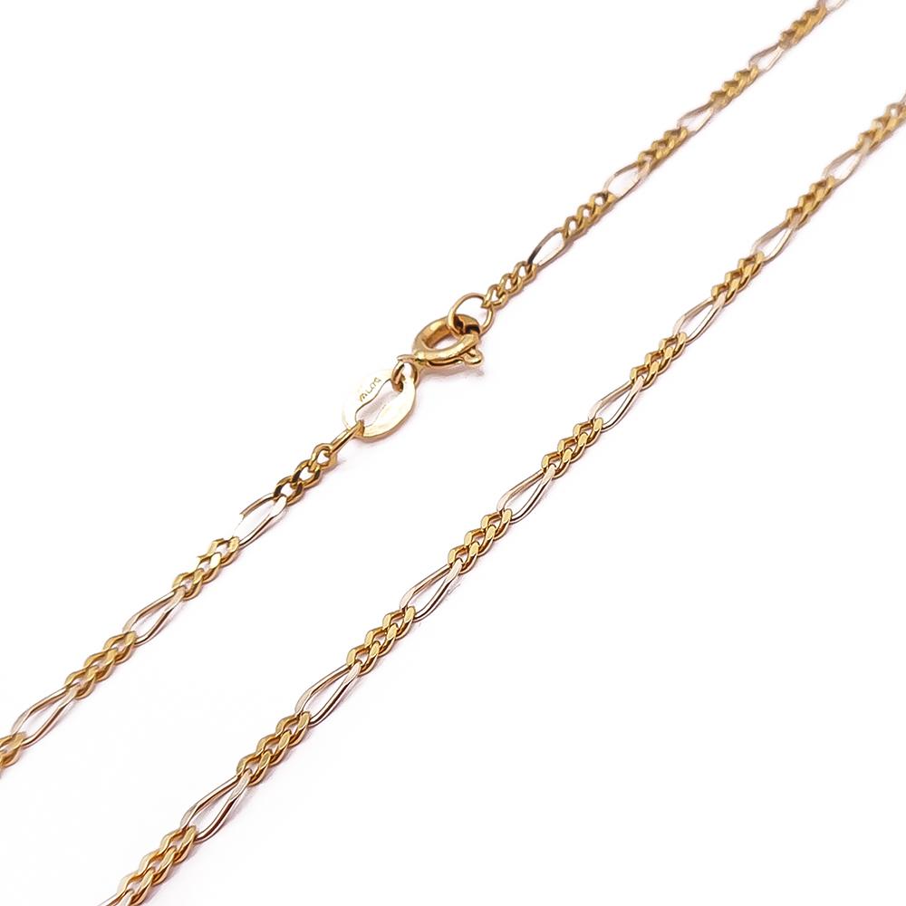 18k kelta/valkokultainen figaroketju 45cm #1