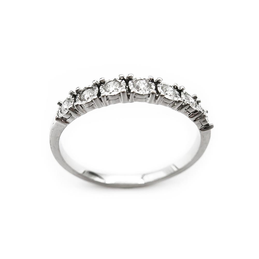 Valkokultainen rivitimanttisormus 0,22ct 19mm #1