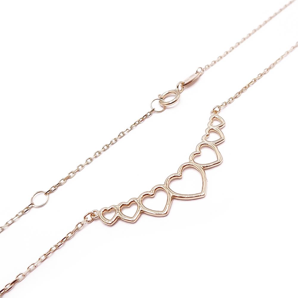 Kultainen sydänkaulakoru 45/48cm #1