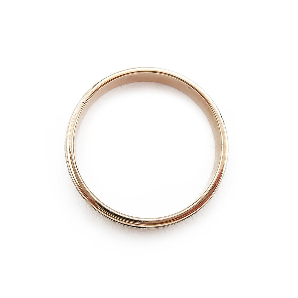 Keltakultainen sormus valkokultaisella uralla 19,5mm #2