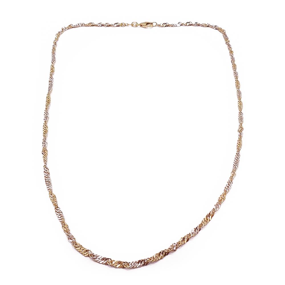 Kelta-/valkokultainen singapore kaulaketju 42cm #0