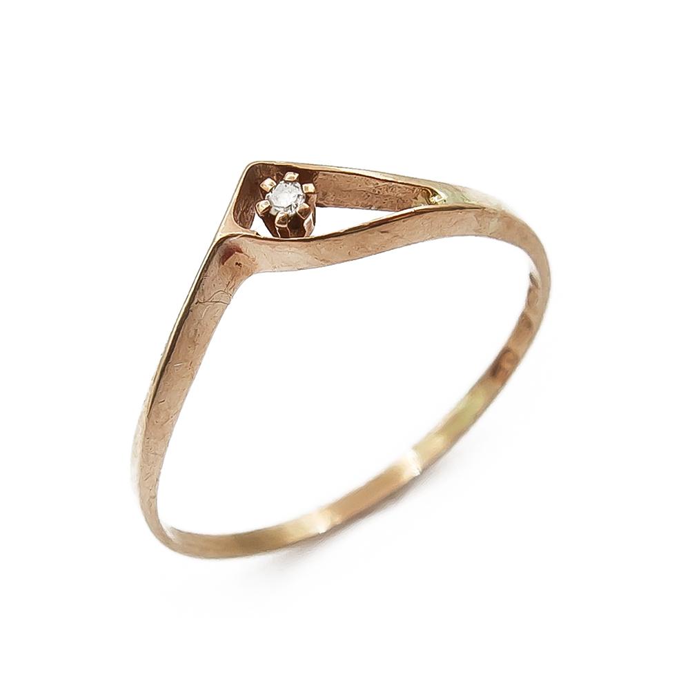 V-mallinen sormus 0,01ct timantilla 16,5mm #0