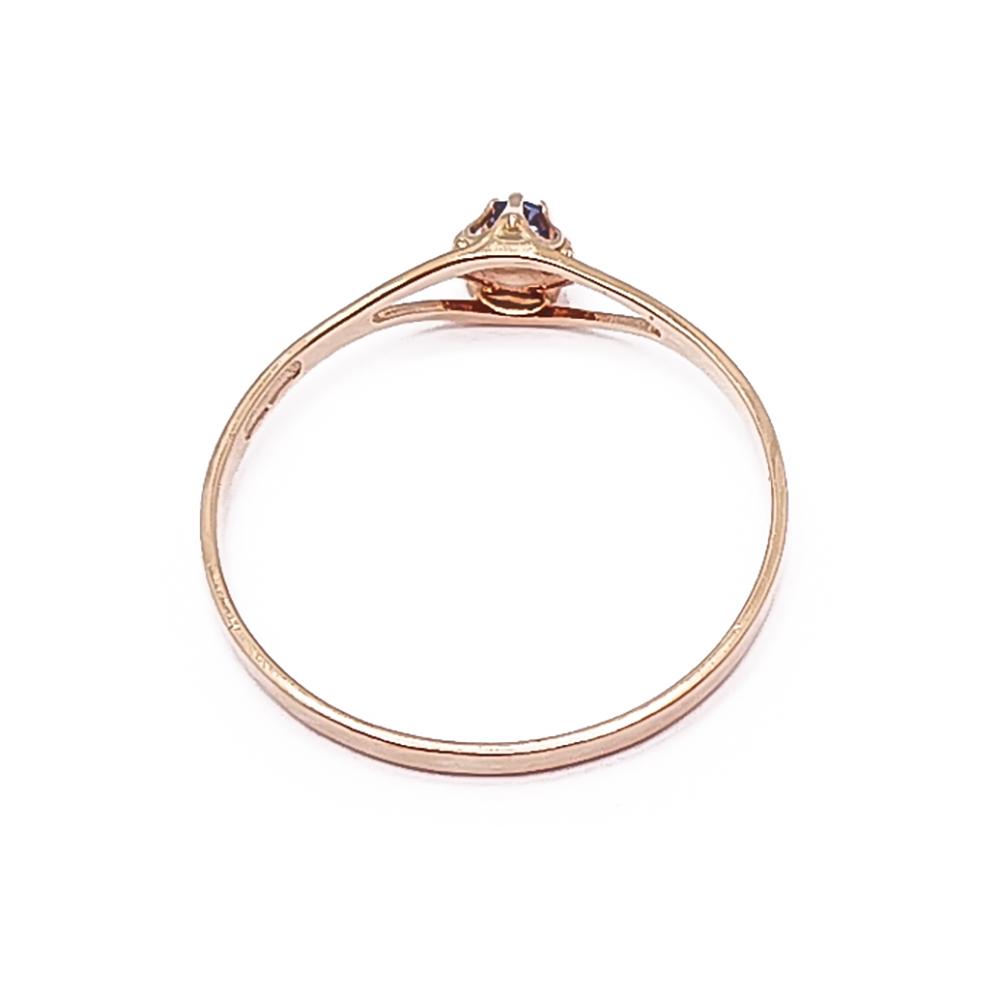 Kultainen sinikivinen sormus 16,5mm #2