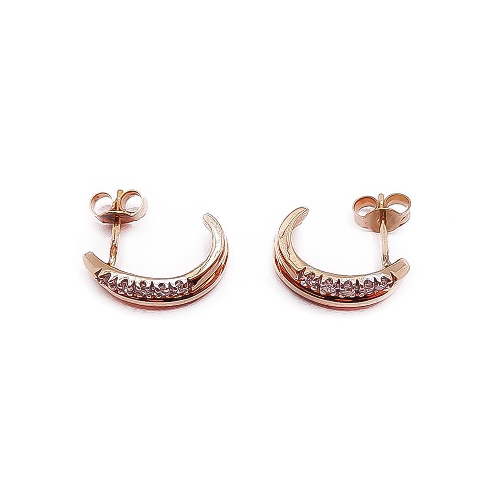 Kultaiset timanttikorvakorut 0,1ct #1