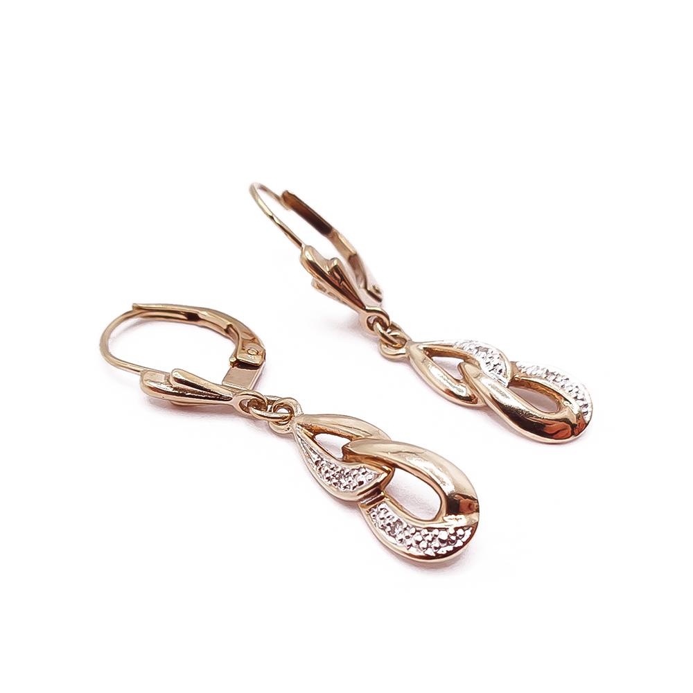 Kultaiset timanttikorvakorut 0,02ct #1